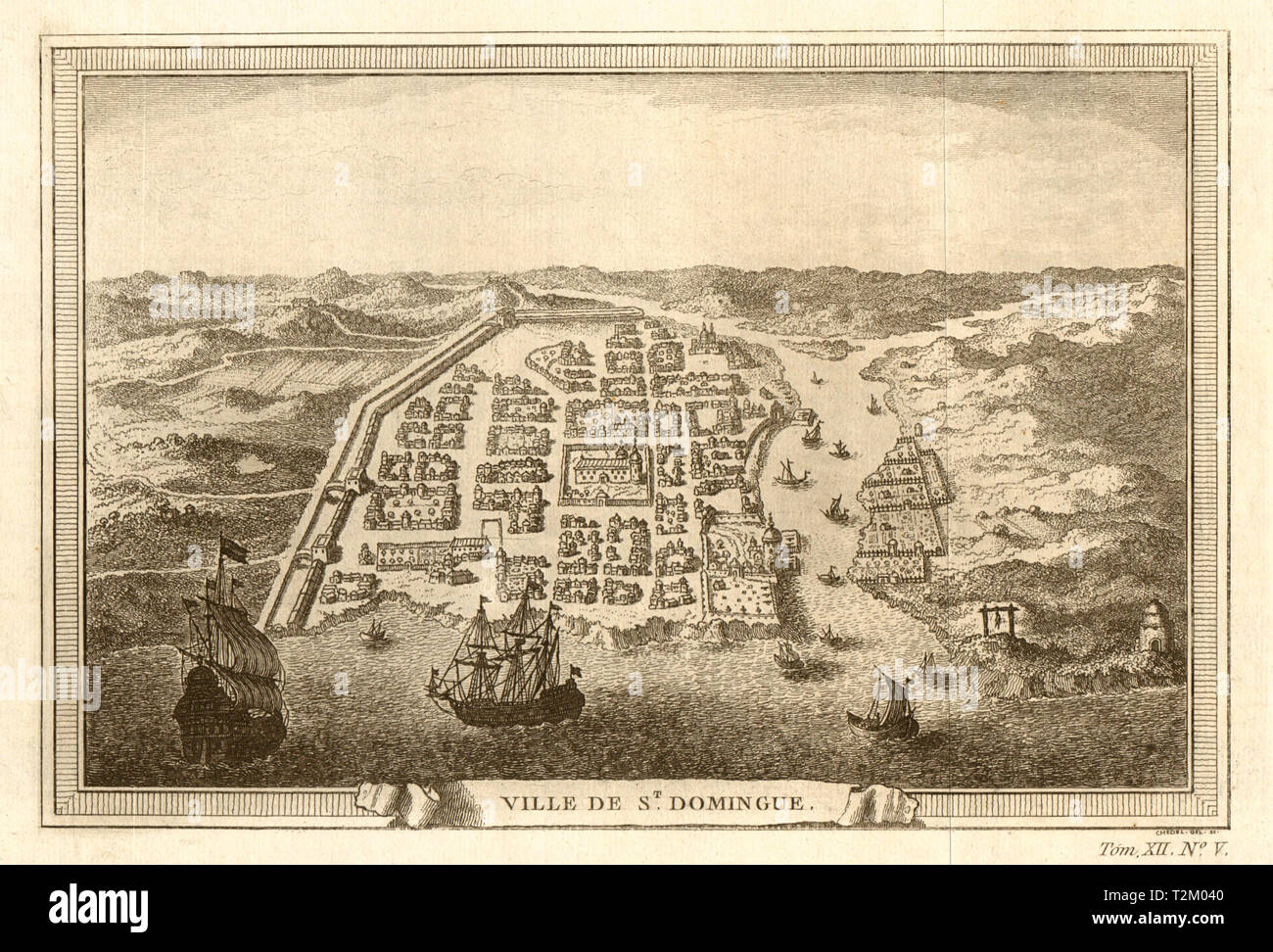 'St. Domingue'. Vue à vol d'oiseau. Ville de Santo Domingo, la République dominicaine 1754 Banque D'Images