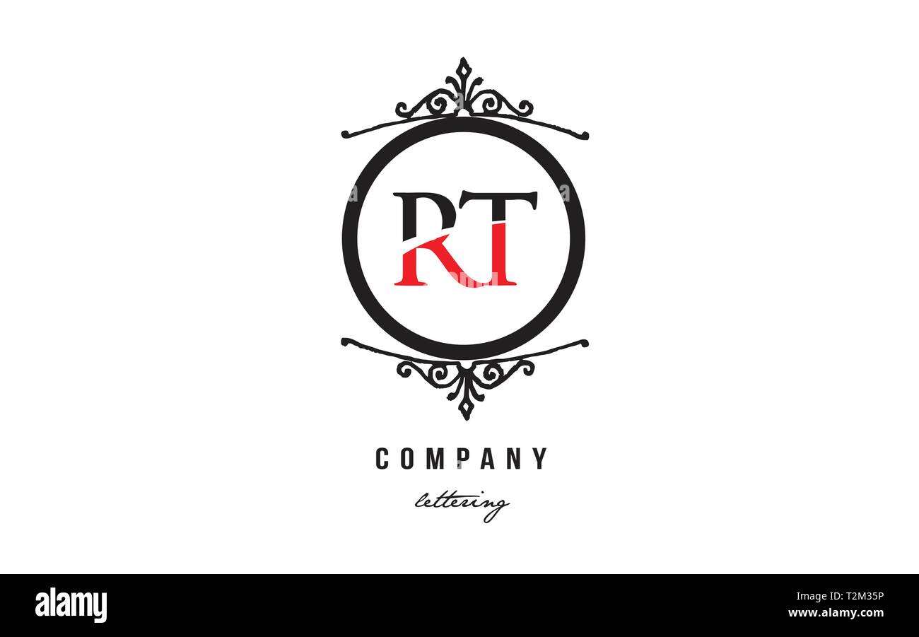 Conception de logo lettre alphabet combinaison RT R T avec la couleur blanc noir rouge et monogramme cercle décoratif approprié comme un logo d'une entreprise ou d'affaires Illustration de Vecteur