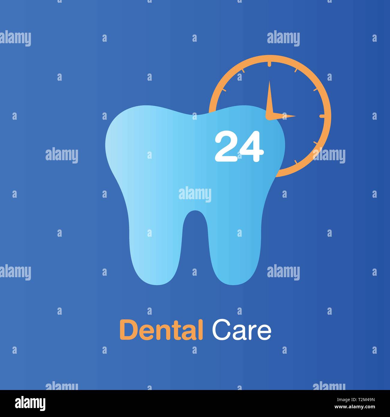 Concept de soins dentaires. Une bonne hygiène, la prévention de la dent 24 h, Check up et un traitement dentaire. Vector illustration. Illustration de Vecteur