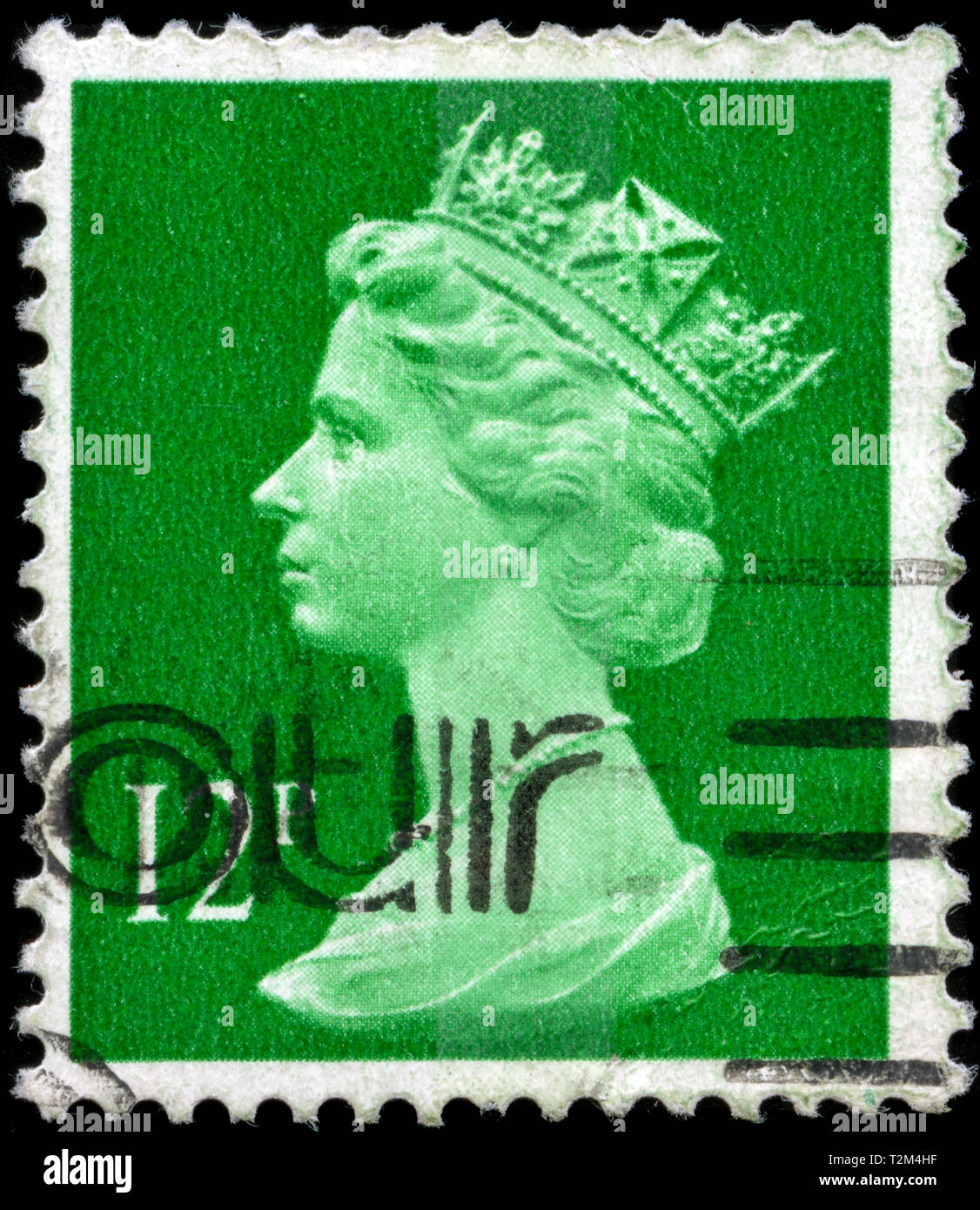 Timbre-poste du Royaume-Uni et l'Irlande du Nord dans le Queen Elizabeth II - virgule Machin - Normal Perfs série émise en 1985 Banque D'Images