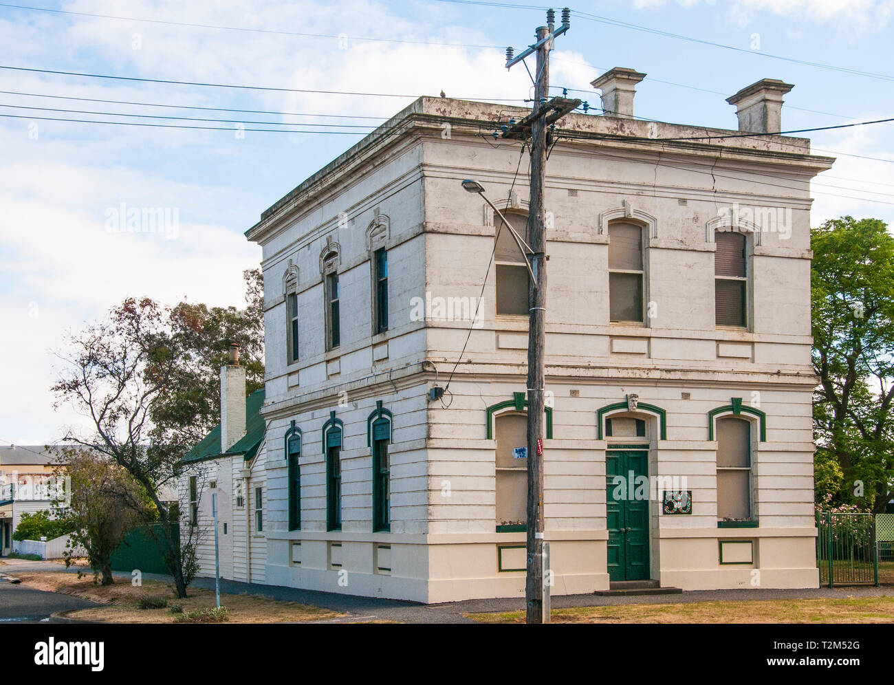Ancienne Banque chambers, Murtoa, région de Wimmera, Victoria, Australie. Peu d'entreprises restent ouverts dans la ville. Banque D'Images