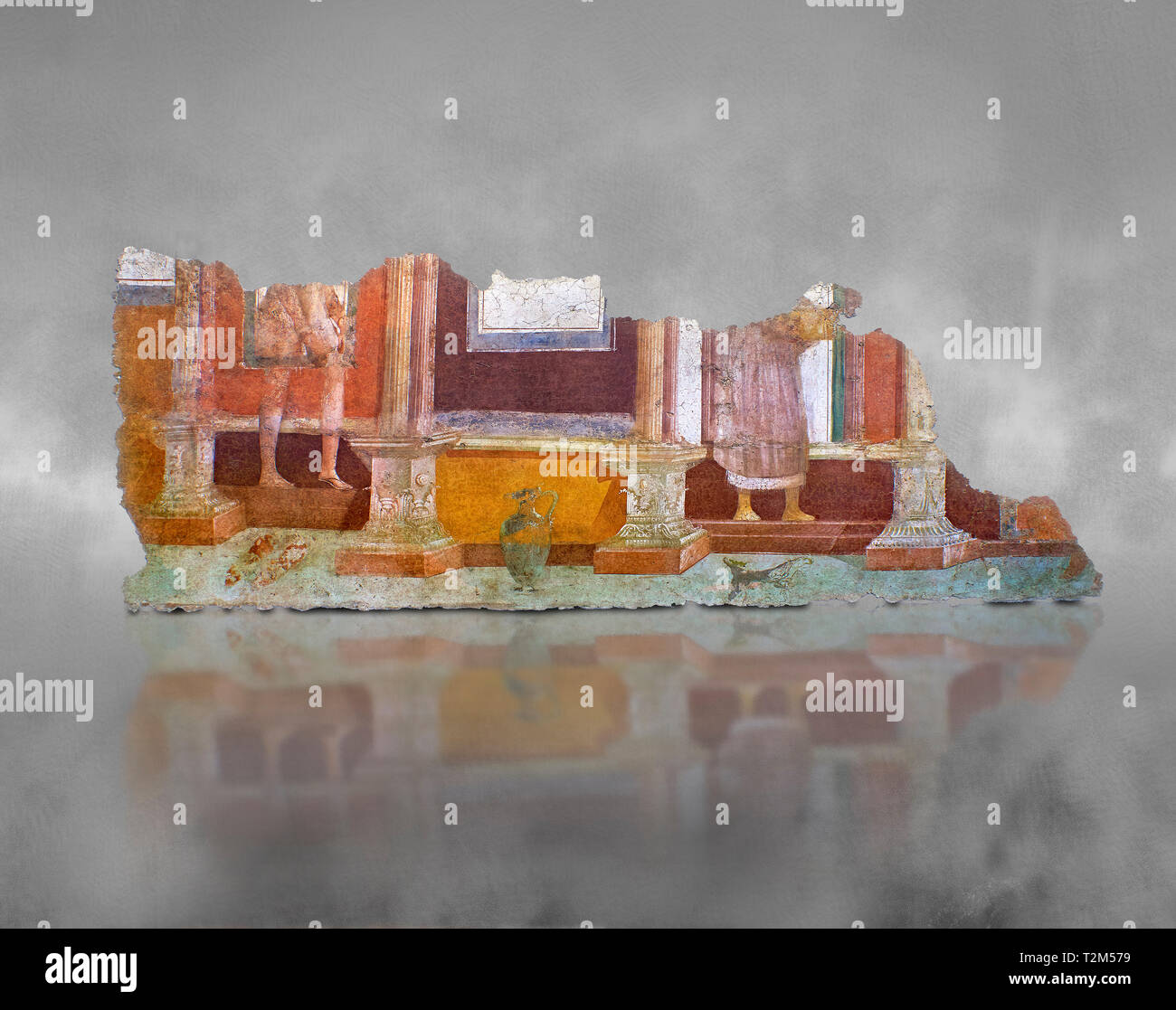 Fresque romaine des décorations murales de la salle de bain Balnea, Rome. Museo Nazionale Romano ( Musée National Romain), Rome, Italie. Banque D'Images