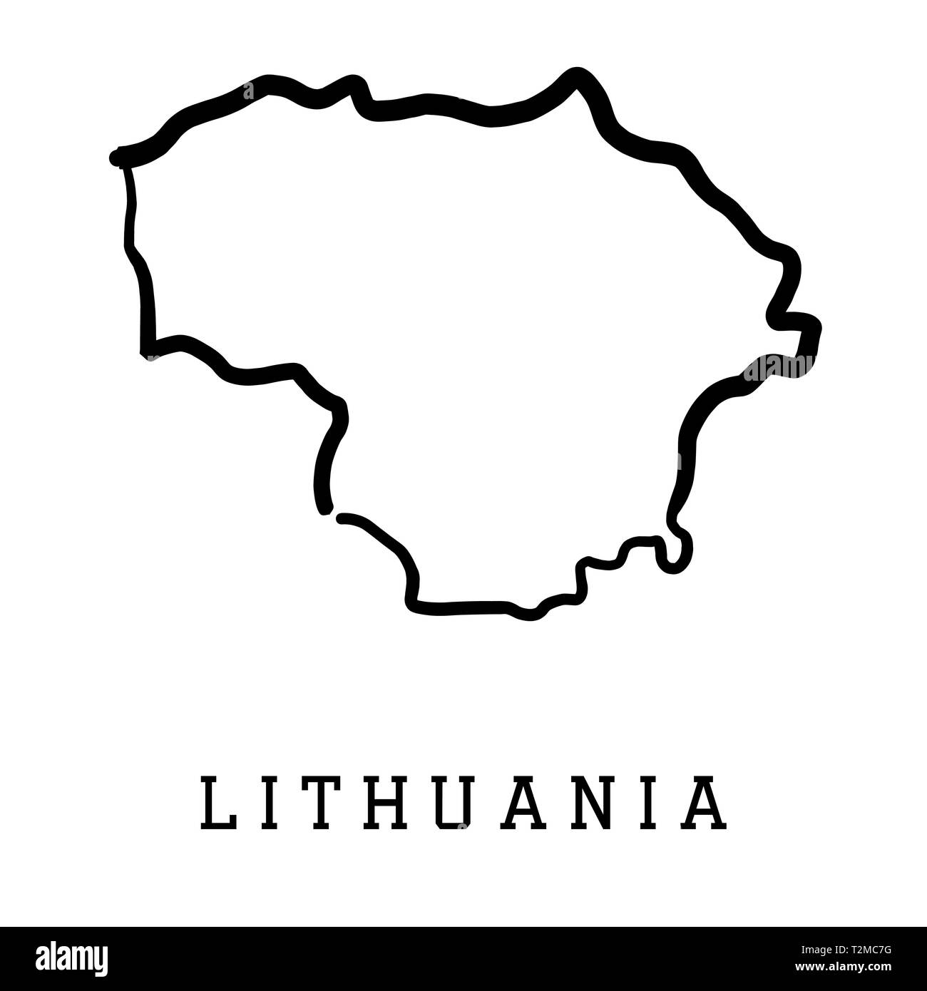Carte de la Lituanie - Contour forme pays lisse site vecteur. Illustration de Vecteur