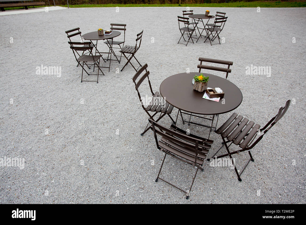 Restaurant dans le parc, Švicarija TIVOLIJU - RAJ V, Pod turnom 4, Ljubljana, Slovénie Banque D'Images