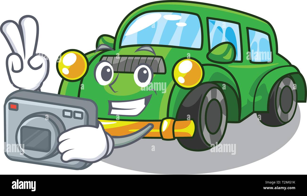 Photographe classic car dans la forme mascot vector illustration Illustration de Vecteur