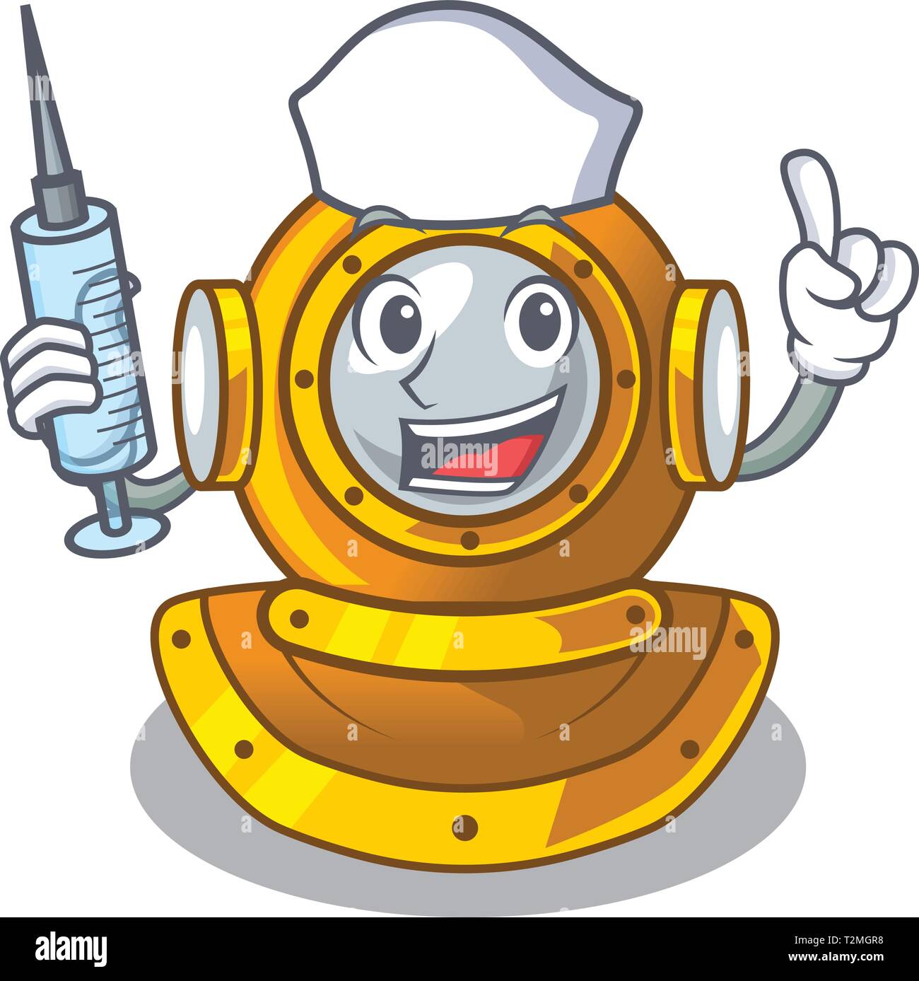 Plongée casque infirmier isolé dans le cartoon vector illustration Image  Vectorielle Stock - Alamy