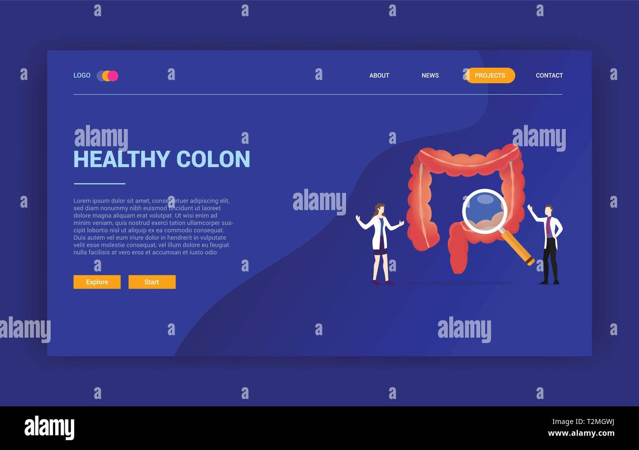 Colon humain médecin santé concept de traitement pour la conception de site web landing page gabarit - vector illustration Illustration de Vecteur Colon humain médecin santé concept de traitement pour la conception de site web landing page gabarit - vector illustration Illustration de Vecteur