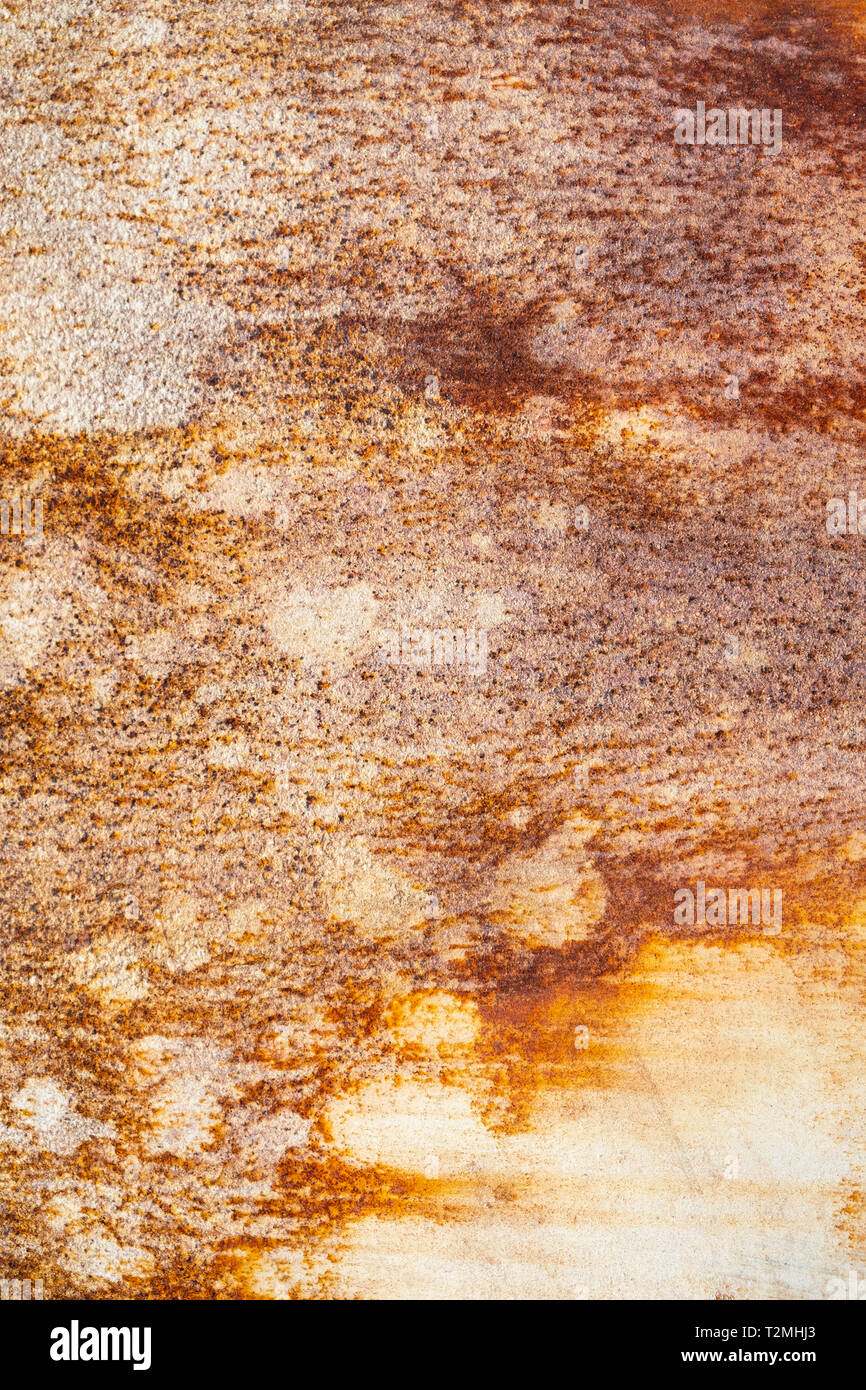 Feuille de métal rouillé et grunge texture. La corrosion et l'arrière-plan oxydées. Banque D'Images