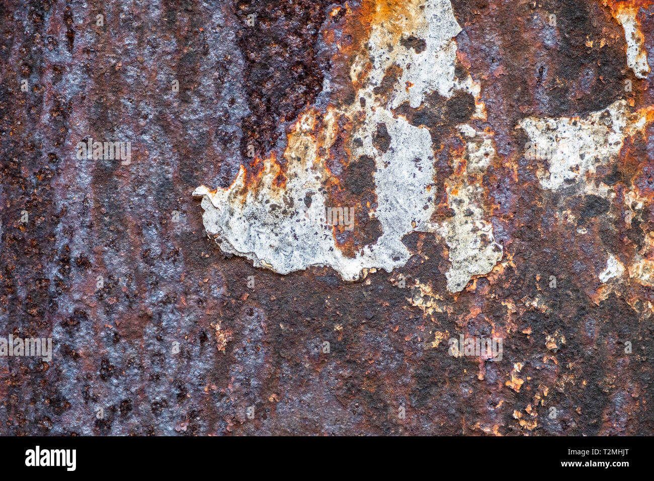 Feuille de métal rouillé et grunge texture. La corrosion et l'arrière-plan oxydées. Banque D'Images