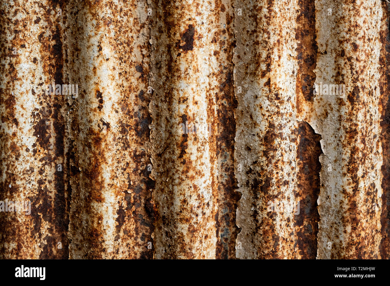 Feuille de métal rouillé et grunge texture. La corrosion et l'arrière-plan oxydées. Banque D'Images