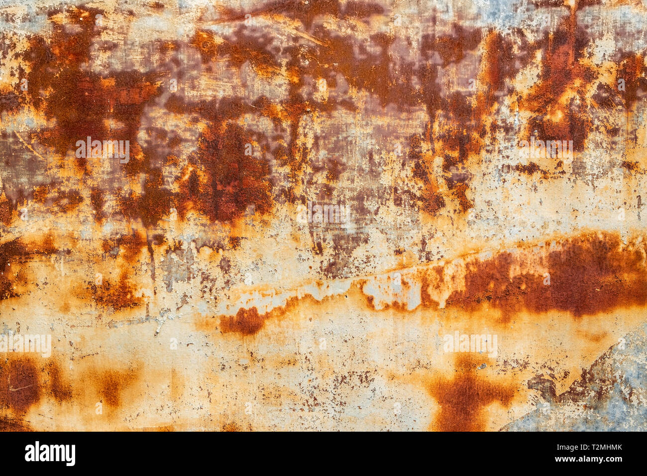 Feuille de métal rouillé et grunge texture. La corrosion et l'arrière-plan oxydées. Banque D'Images
