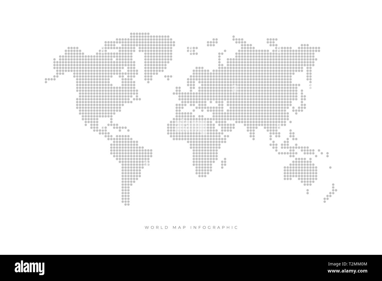 Carte du monde politique en pointillé simple. Modèle avec des points gris isolé sur fond blanc. Illustration de Vecteur