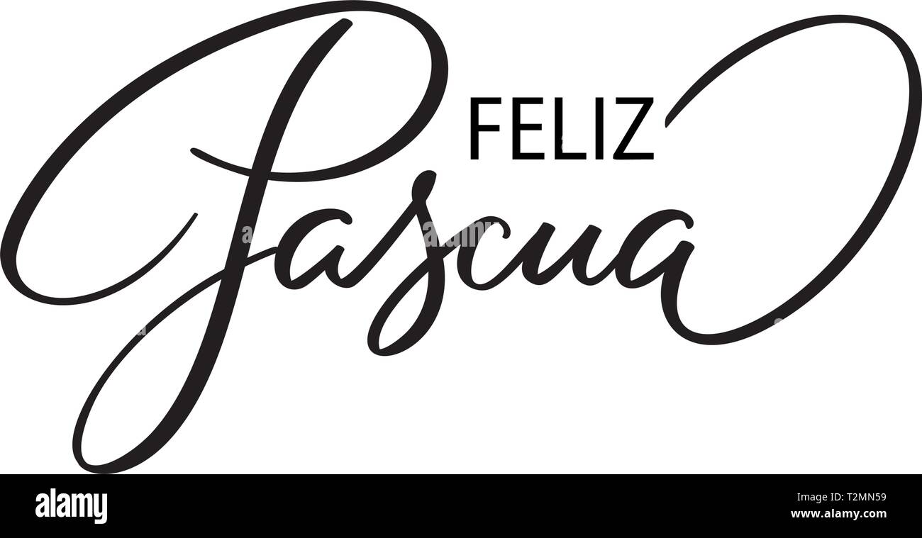 Feliz Pascua - salutations de Pâques sur la typographie vecteur espagnol, calligraphie, lettrage, de l'écriture. Composition en une seule couleur. Pour la bannière, étiquette, étiquette, Illustration de Vecteur