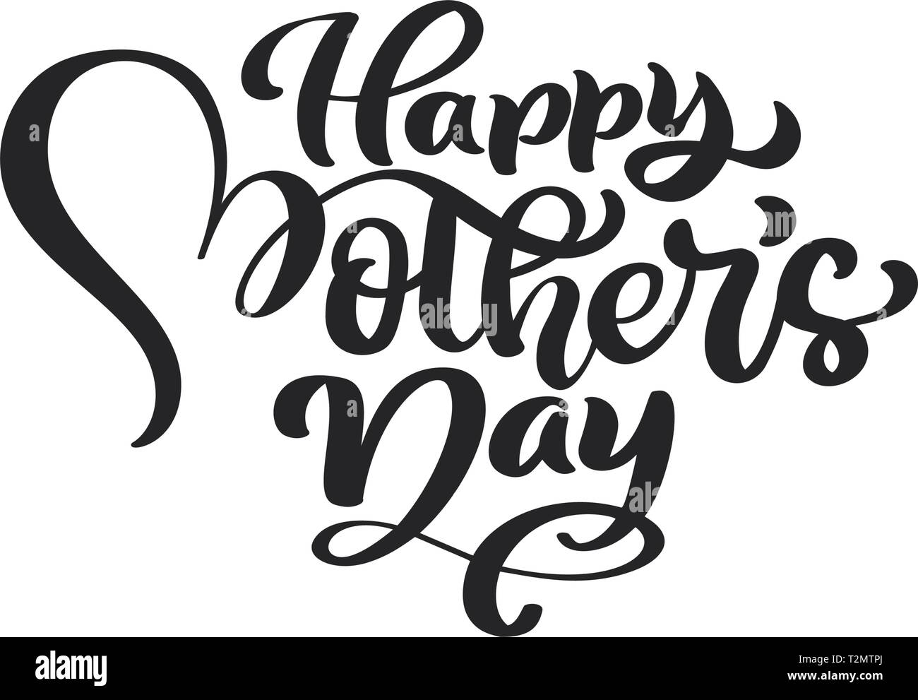 Happy Mothers Day noir lettrage manuscrit calligraphie vecteur texte. Vintage moderne expression lettrage. Meilleure maman jamais l'illustration. Illustration de Vecteur