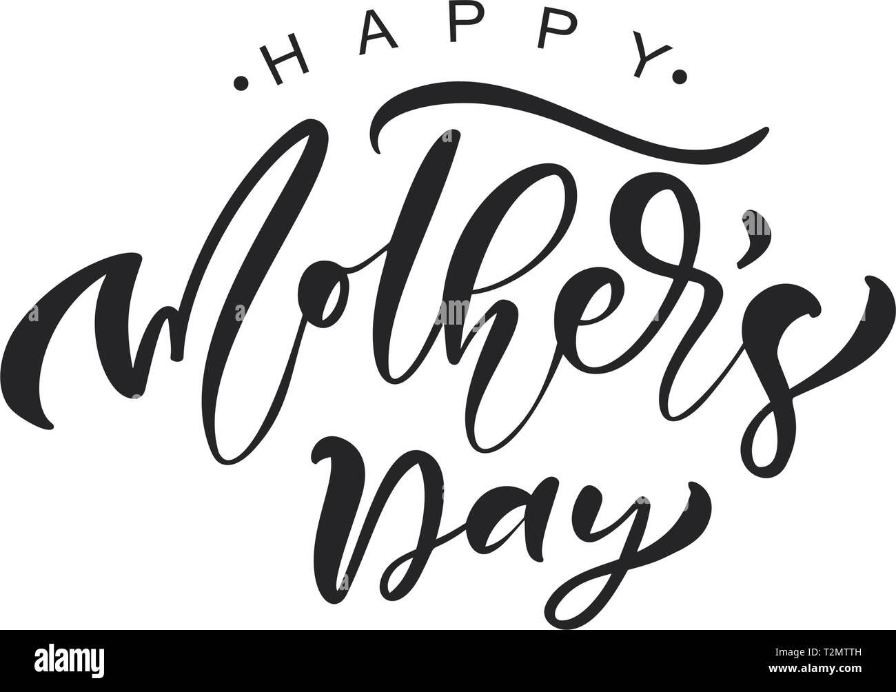 Happy Mothers Day noir lettrage calligraphie vecteur texte. Vintage moderne expression manuscrite de lettrage. Meilleure maman jamais l'illustration. Illustration de Vecteur