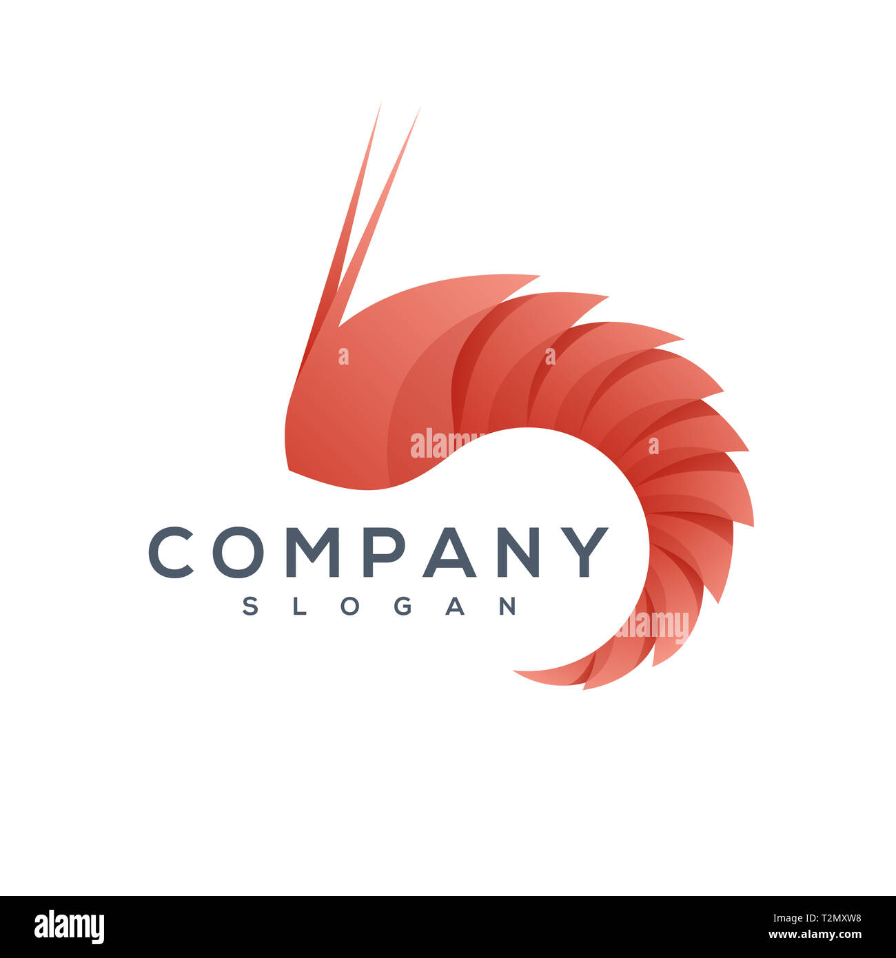 Logo de style origami crevettes vector Banque D'Images