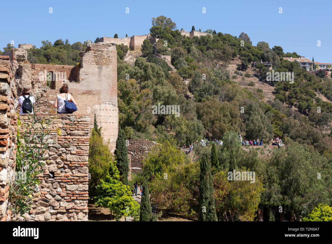 L'Alcazaba de Malaga médiévale datant du 11e siècle, la vieille ville de Málaga, Andalousie, Espagne Europe Banque D'Images