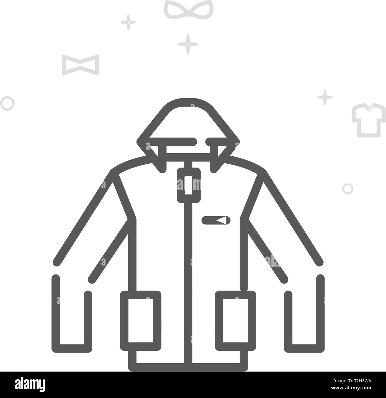 Manteau d'hiver avec un capuchon sur l'icône de la ligne du vecteur.  Vêtements Vêtements, Symbole, Pictogramme, signe. Résumé Arrière-plan  géométrique de la lumière. Avc. modifiable Image Vectorielle Stock - Alamy