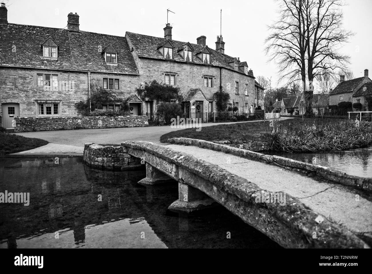 Cottages pittoresques à Arlington Row dans les Cotswolds village de Bilbury, UK. En décembre 2018. Banque D'Images