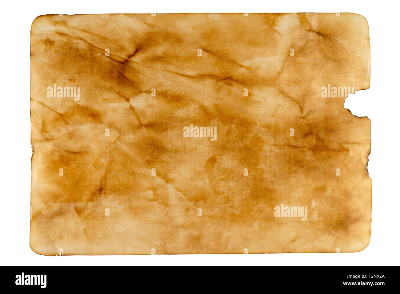 Feuille de papier brûlé vieux. Banque D'Images