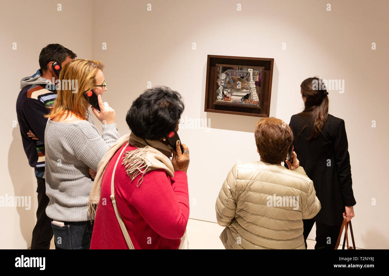 Musée Picasso Málaga - les gens de l'intérieur à Paris Restaurant 'au printemps 1914", musée de Picasso, Malaga Espagne Banque D'Images