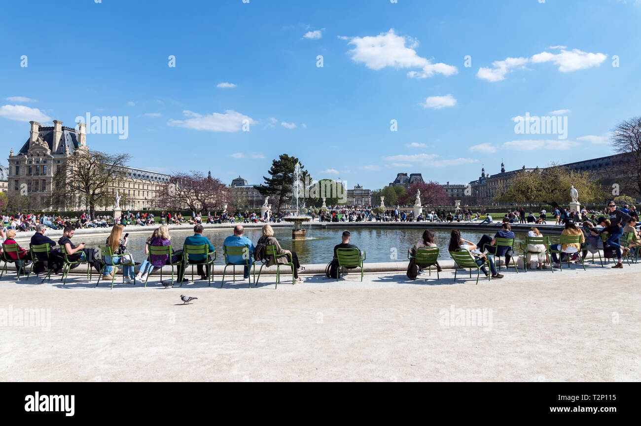 Printemps dans le Jardin des Tuileries - Paris, France Banque D'Images