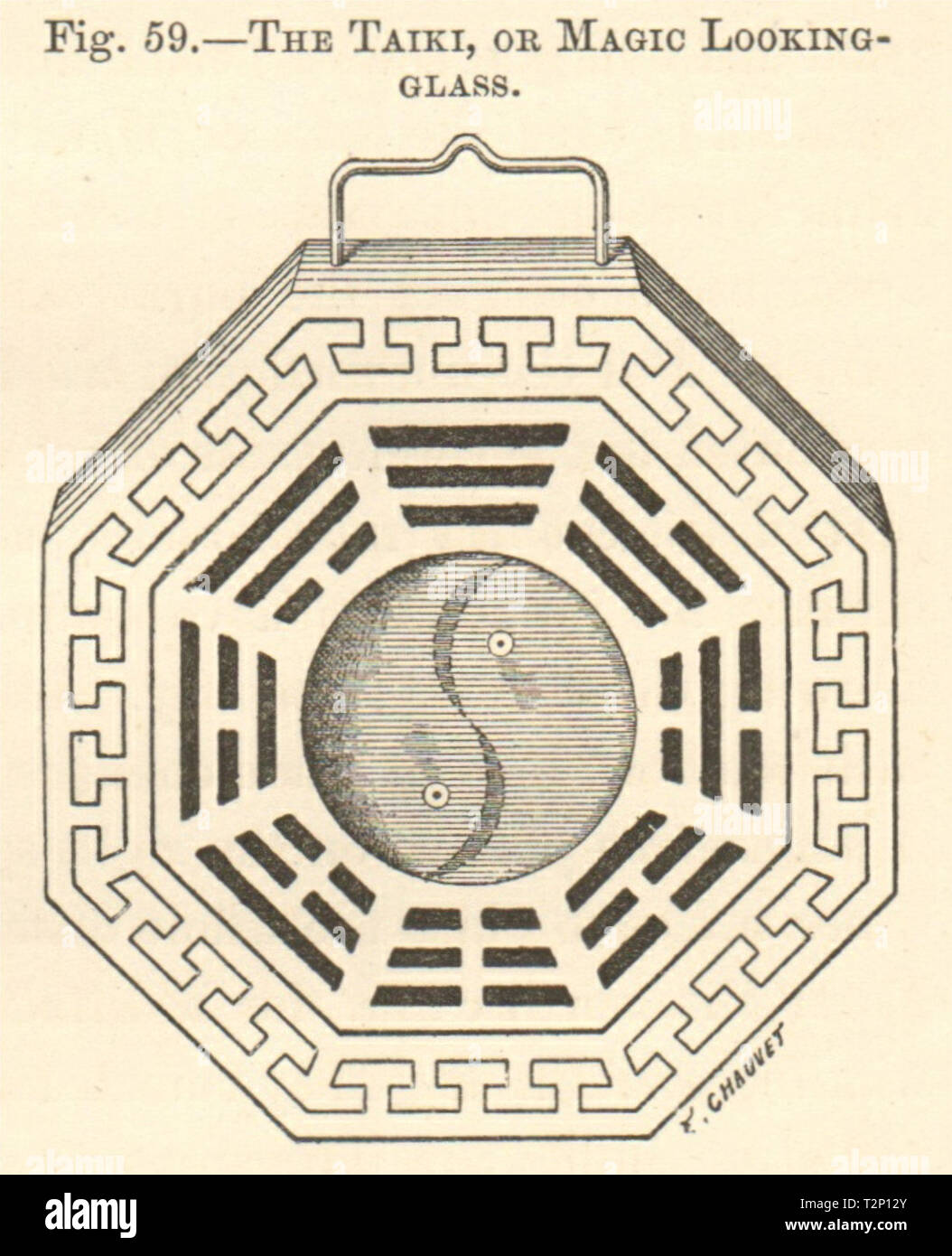 Taiki ou miroir magique. Yin & Yang Feng-shui. La Chine. Religieux. Petite 1885 Banque D'Images