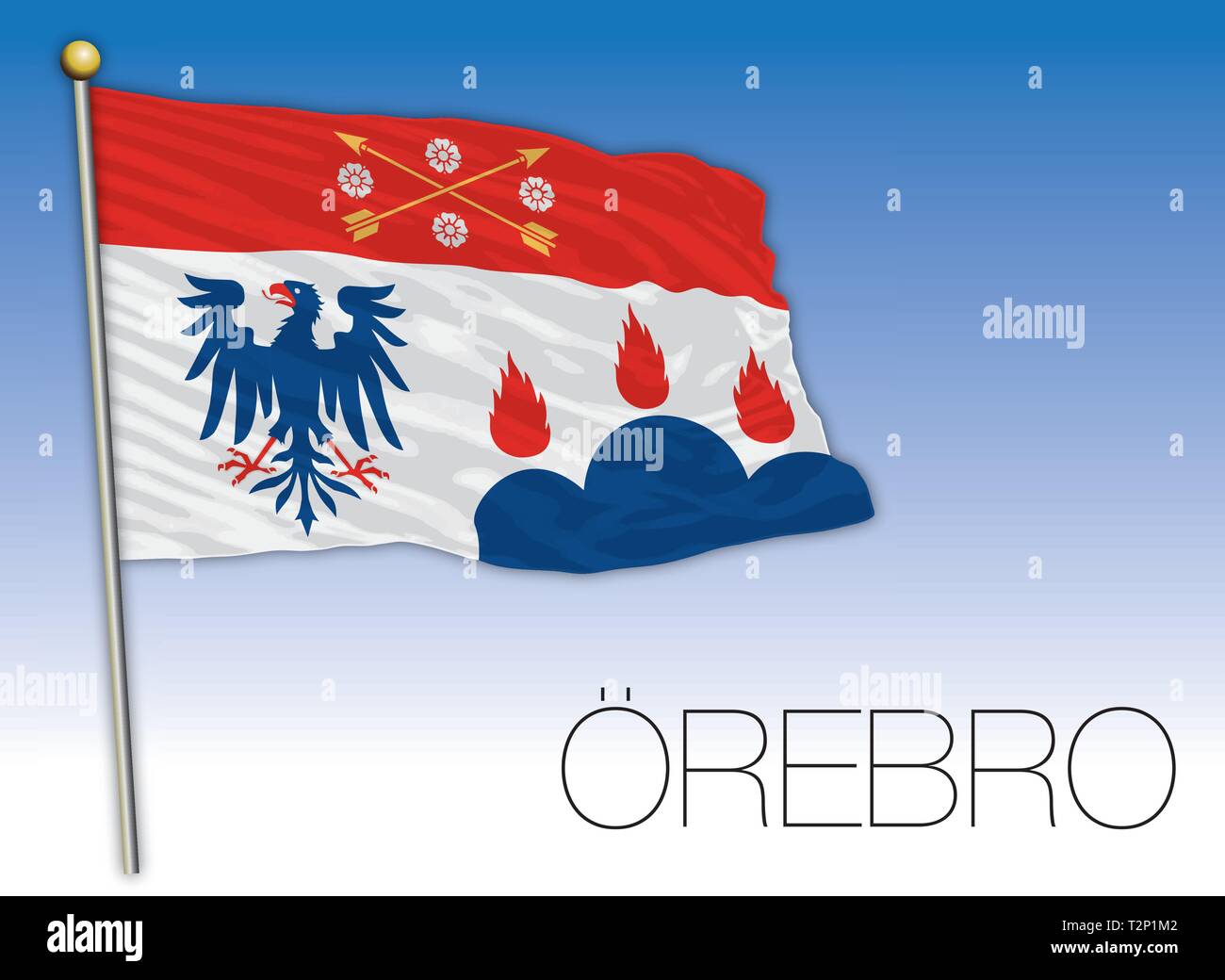 Drapeau régional Orebro, Suède, vector illustration Illustration de Vecteur