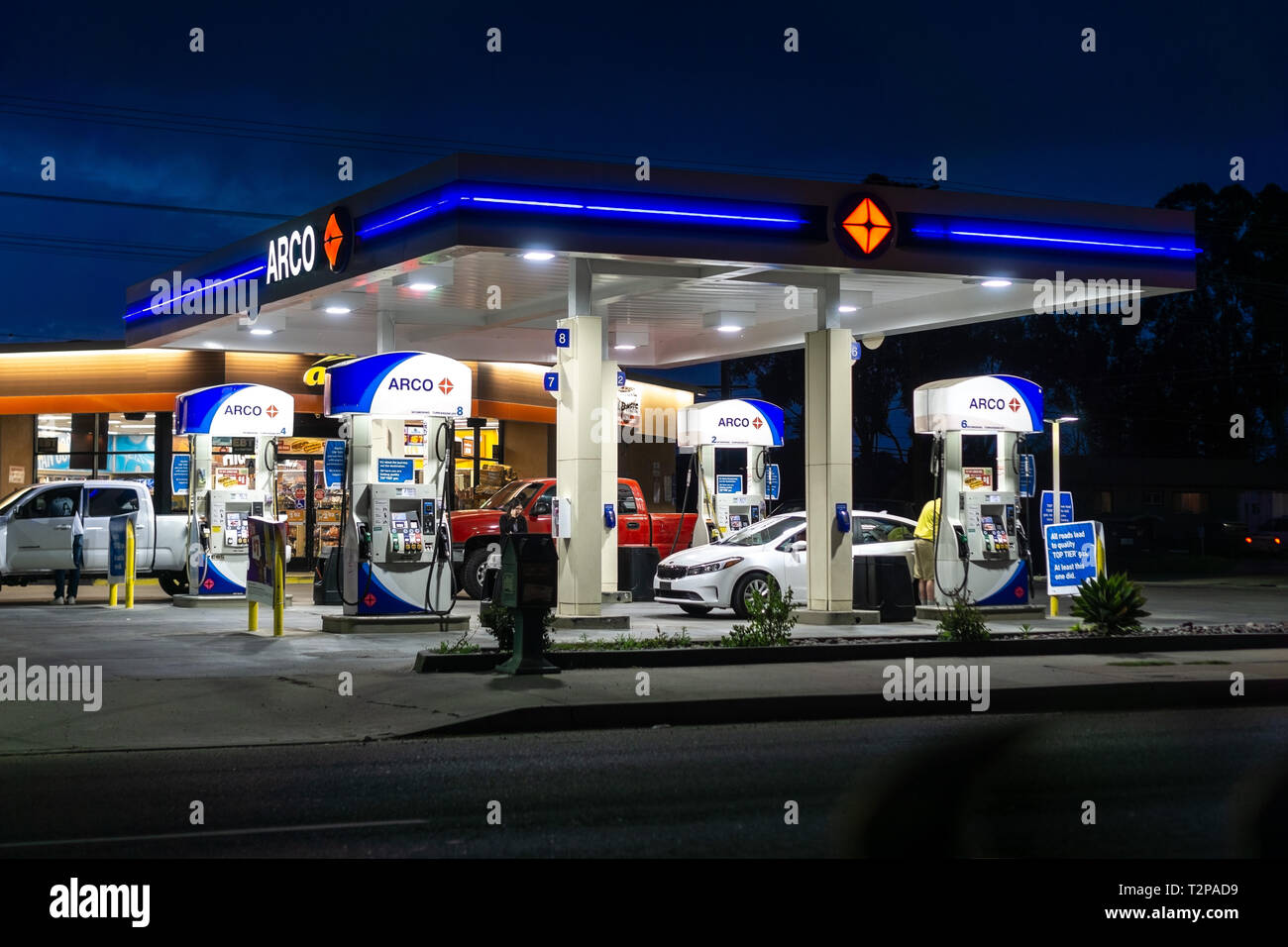 Le 19 mars 2019 San Diego / CA / USA - Arco gas station Banque D'Images