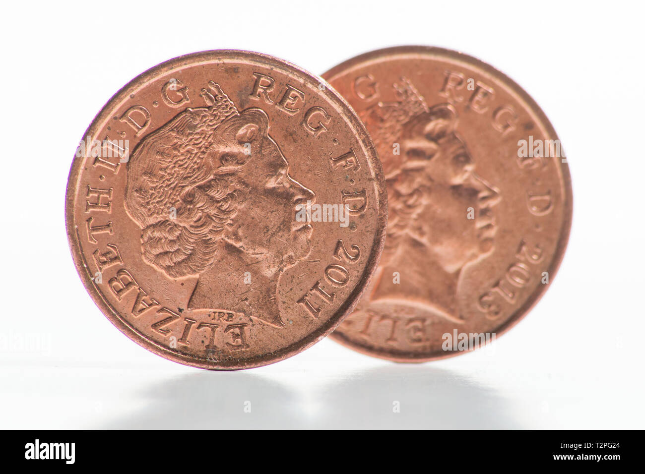 Pièces de monnaie. La pièce d'un penny. C'est la plus petite dénomination dans l'excellent service. Banque D'Images