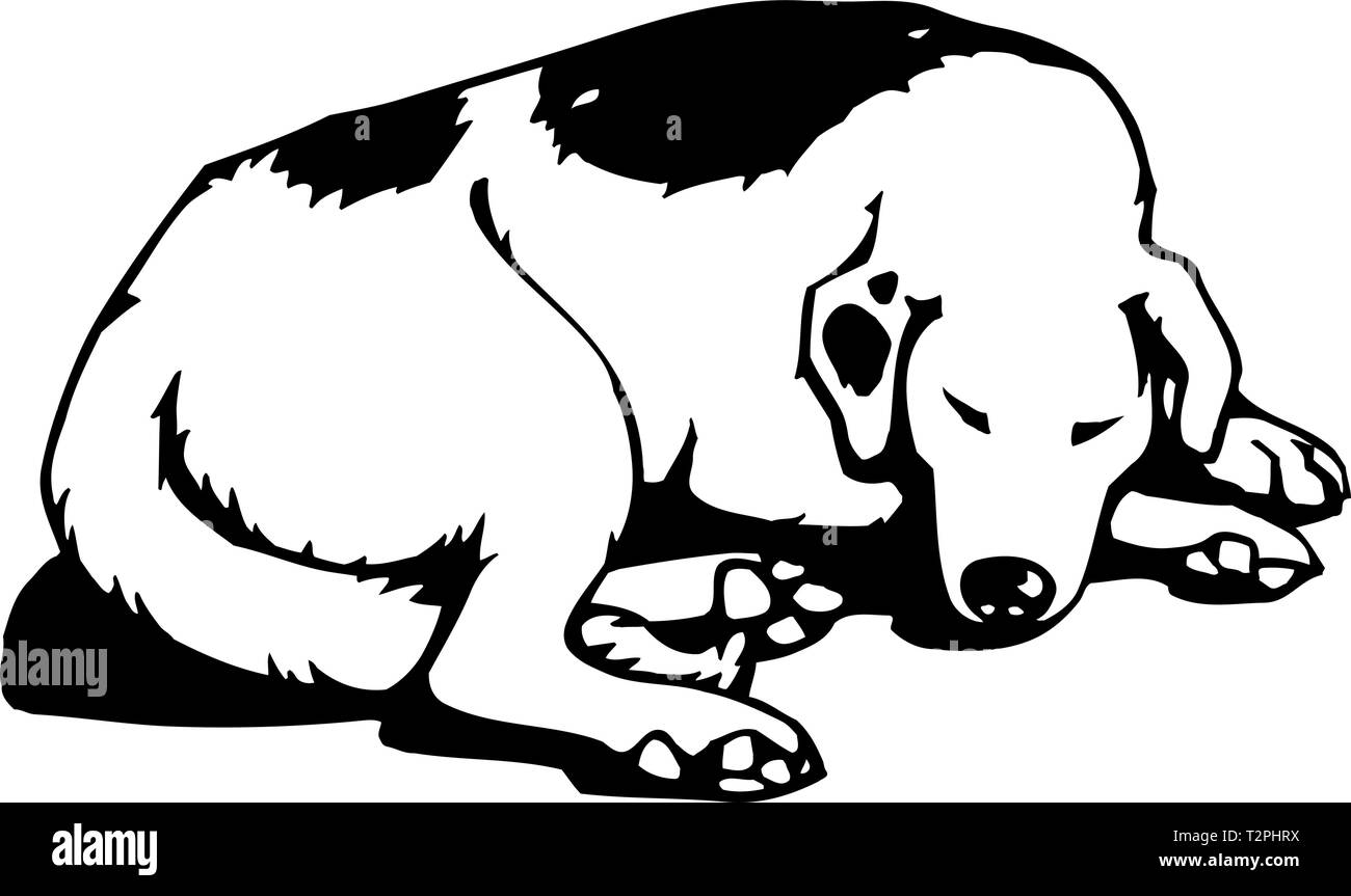 Sleeping Dog Illustration Illustration de Vecteur