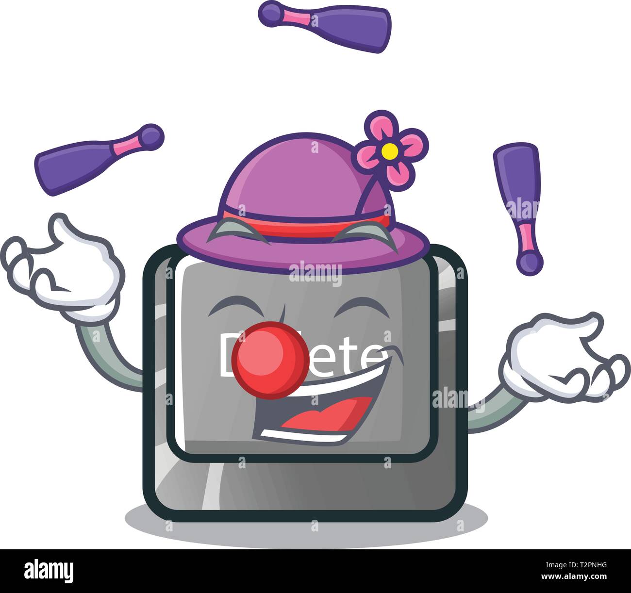 Bouton Supprimer jonglerie jouets en forme cartoon vector illustration Illustration de Vecteur