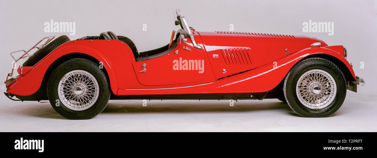 Voiture rouge décapotable Britisch Morgan Banque D'Images