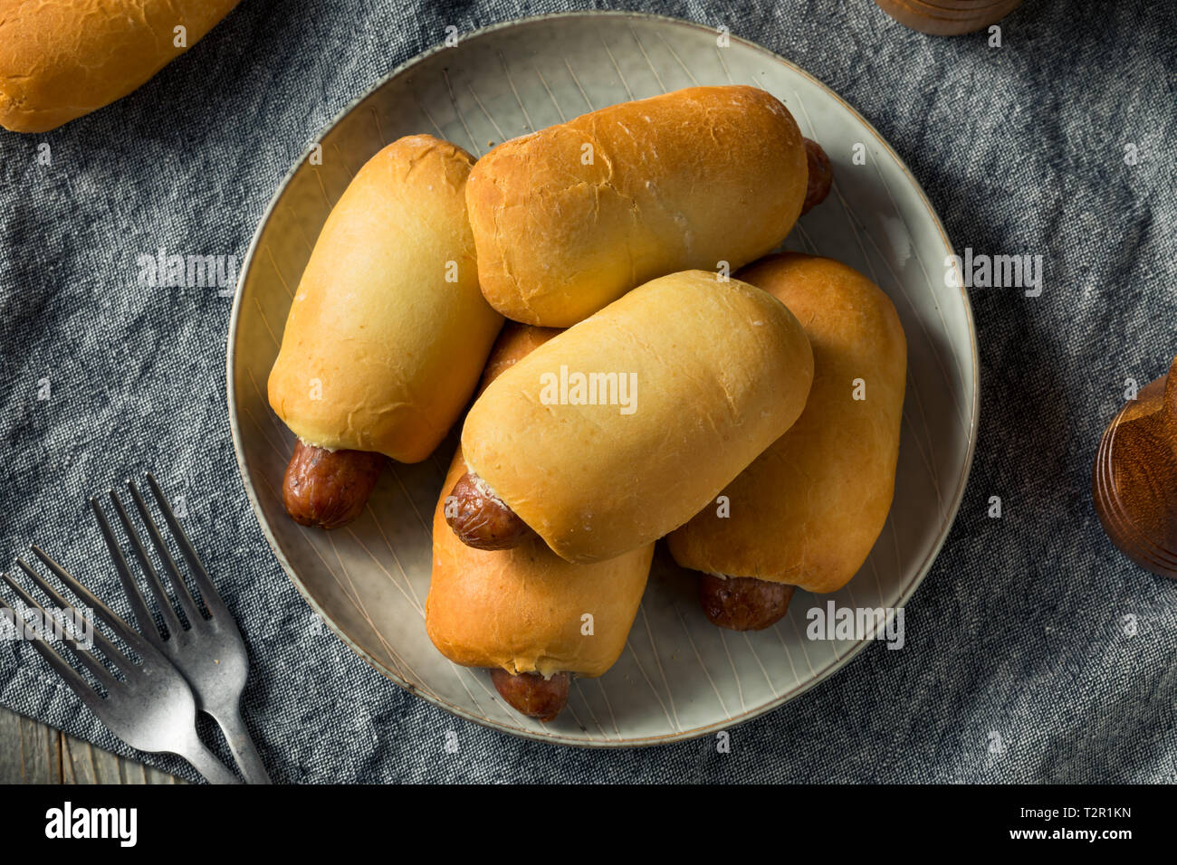 Saucisse de Boeuf maison Kolache prêt à manger Banque D'Images