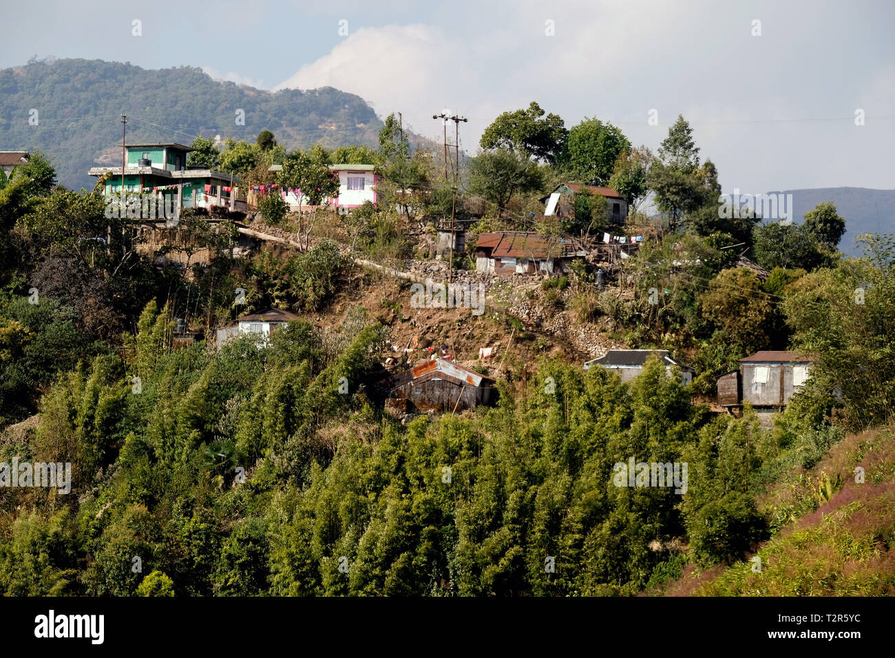 Village de l'état de Meghalaya, Khasi Hills, au nord-est de l'Inde --- Dorf dans den Khasi Hills, Meghalaya, Nordostindien Banque D'Images