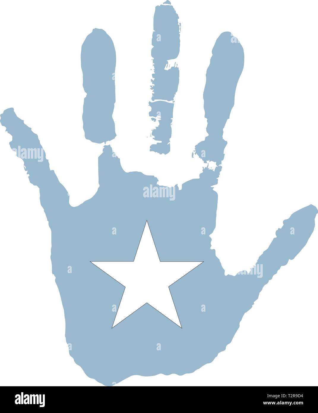 Bleu, blanc couleur du drapeau star. vecteur main dans la forme du drapeau de la Somalie. Illustration de Vecteur