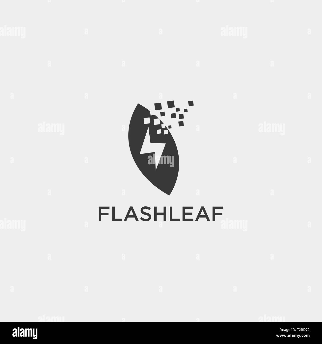 Feuille nature flash simple logo template vector illustration élément icône - vector Illustration de Vecteur
