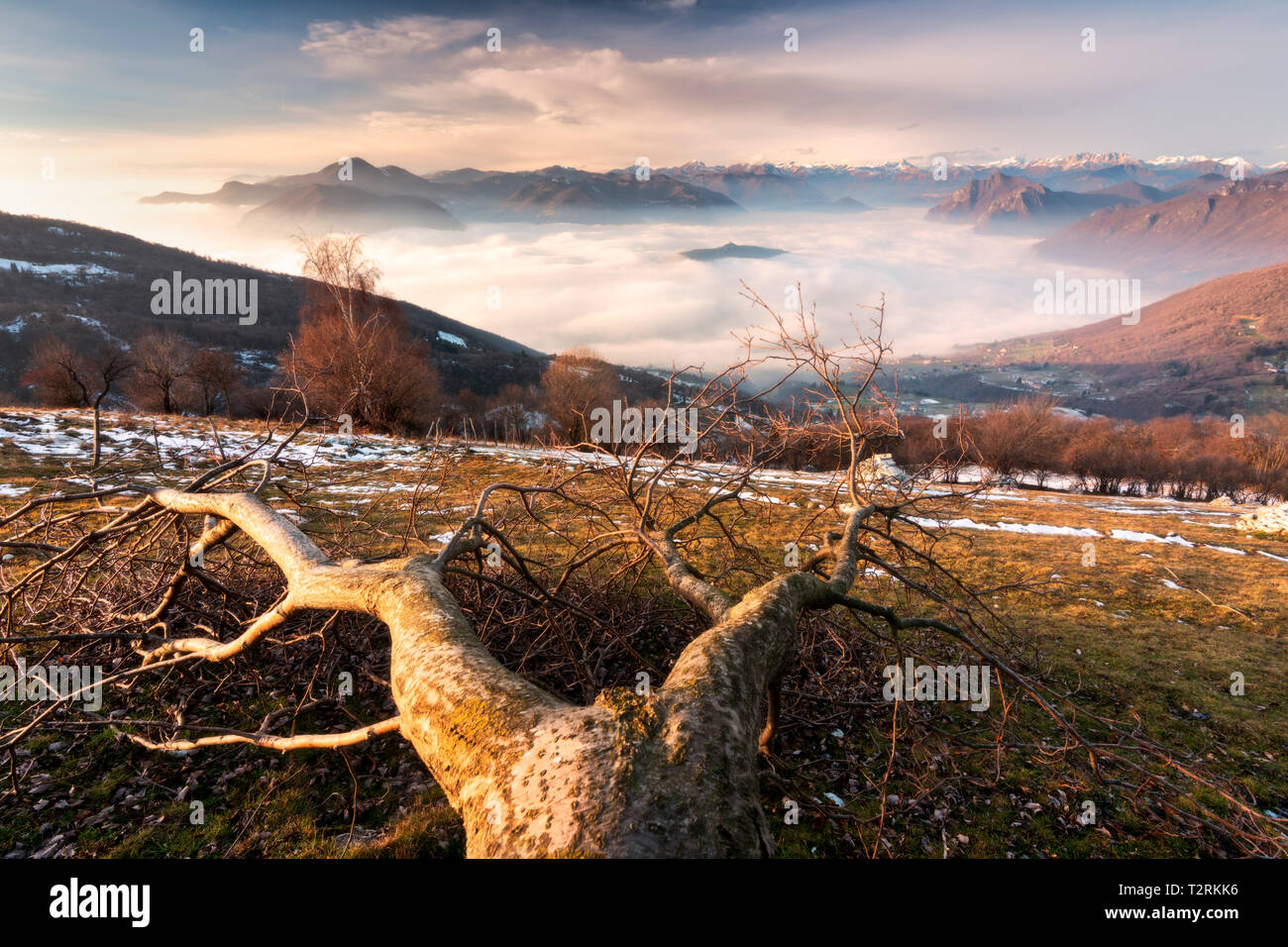Vue sur le lac d'Iseo Iseo de Colmi dans la province de Brescia, Lombardie, Europe district Banque D'Images