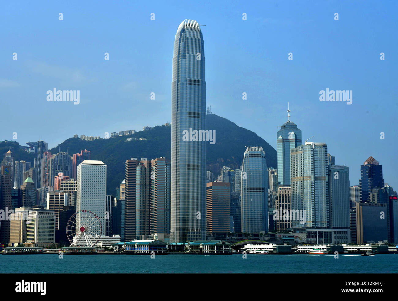 Bâtiments commerciaux sur les côtes de l'île de Hong Kong Banque D'Images