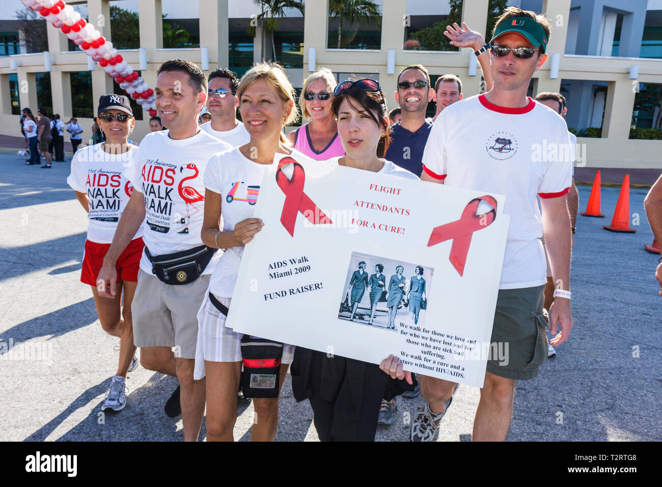 Miami Beach Florida,AIDS Walk Miami,Care Resource,HIV,Epidemic,Community Resource,Benefit,charité,collecteur de fonds,bénévoles service communautaire vo Banque D'Images