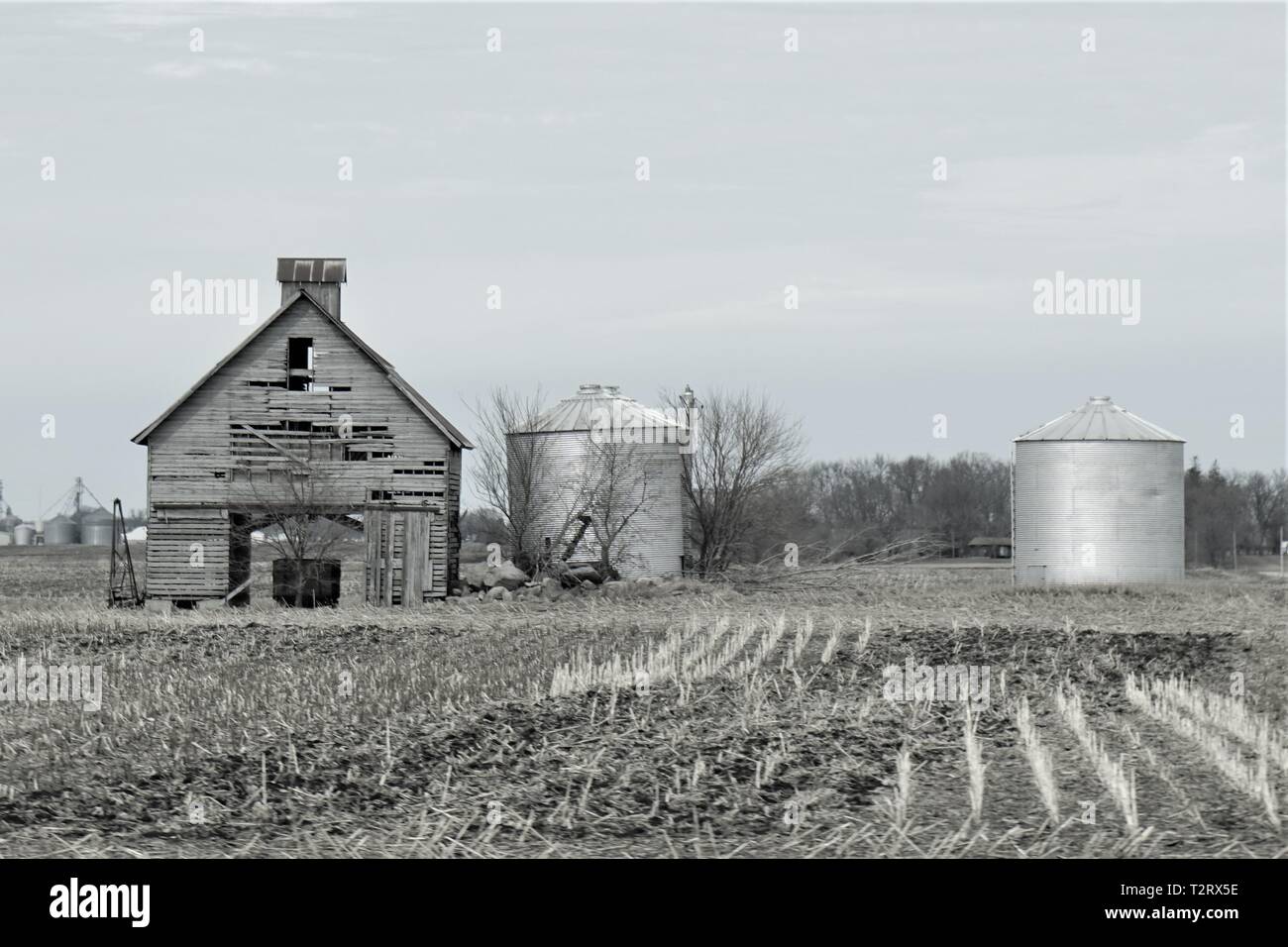 Granges délabrées dot le midwest Banque D'Images