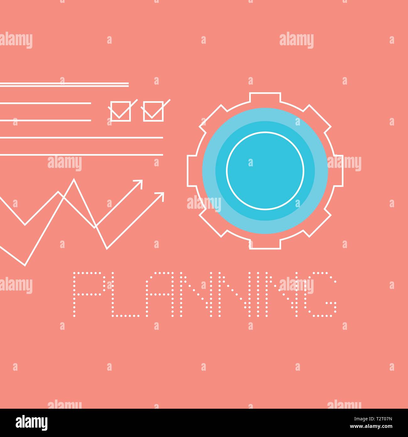 La gestion. Icônes de la planification. Milieux d'affaires. Vector illustration. Modèle pour bannière, flyer. Illustration de Vecteur