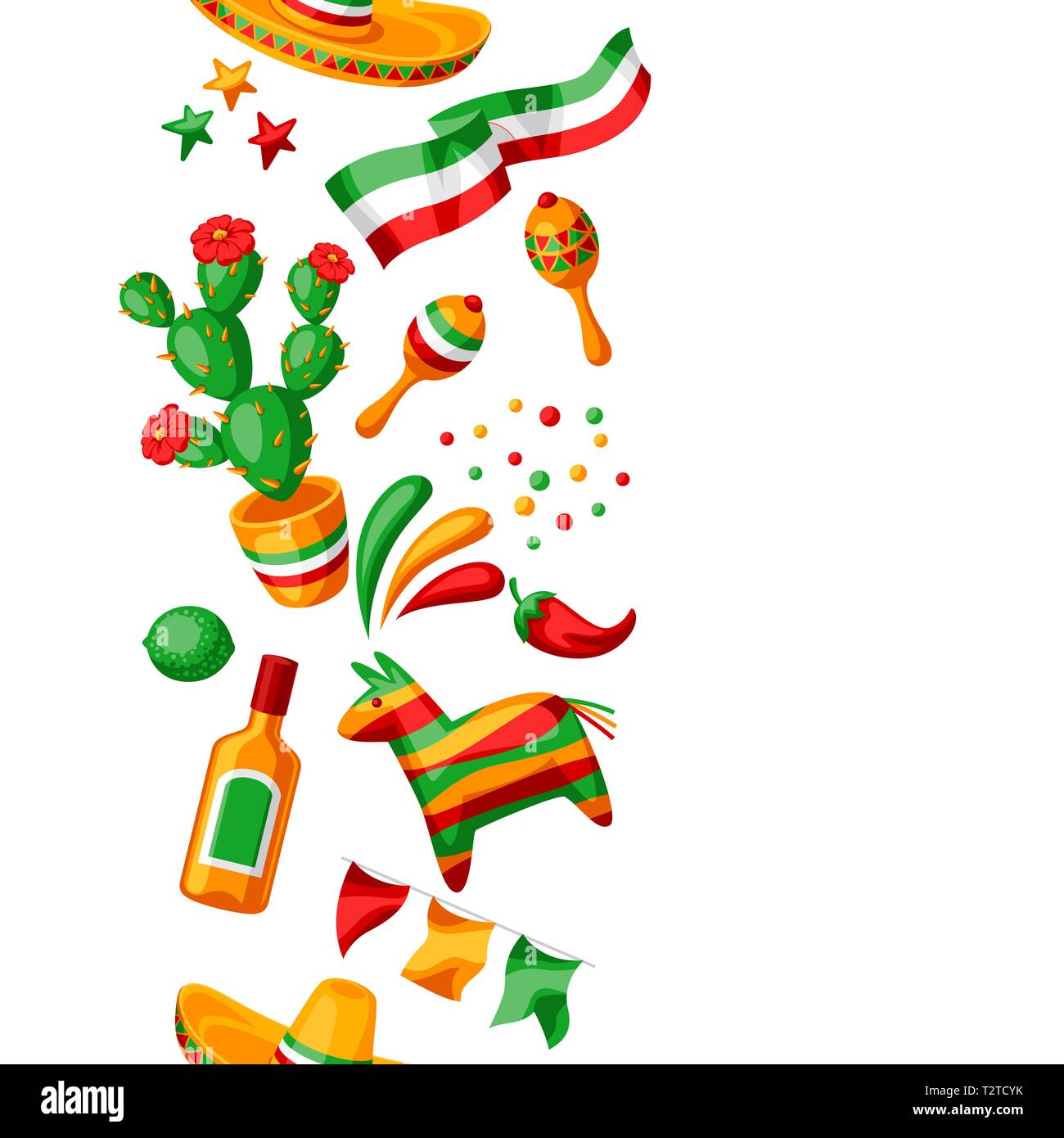 Le Cinco de Mayo mexicain modèle homogène. Articles de vacances nationales. Illustration de Vecteur