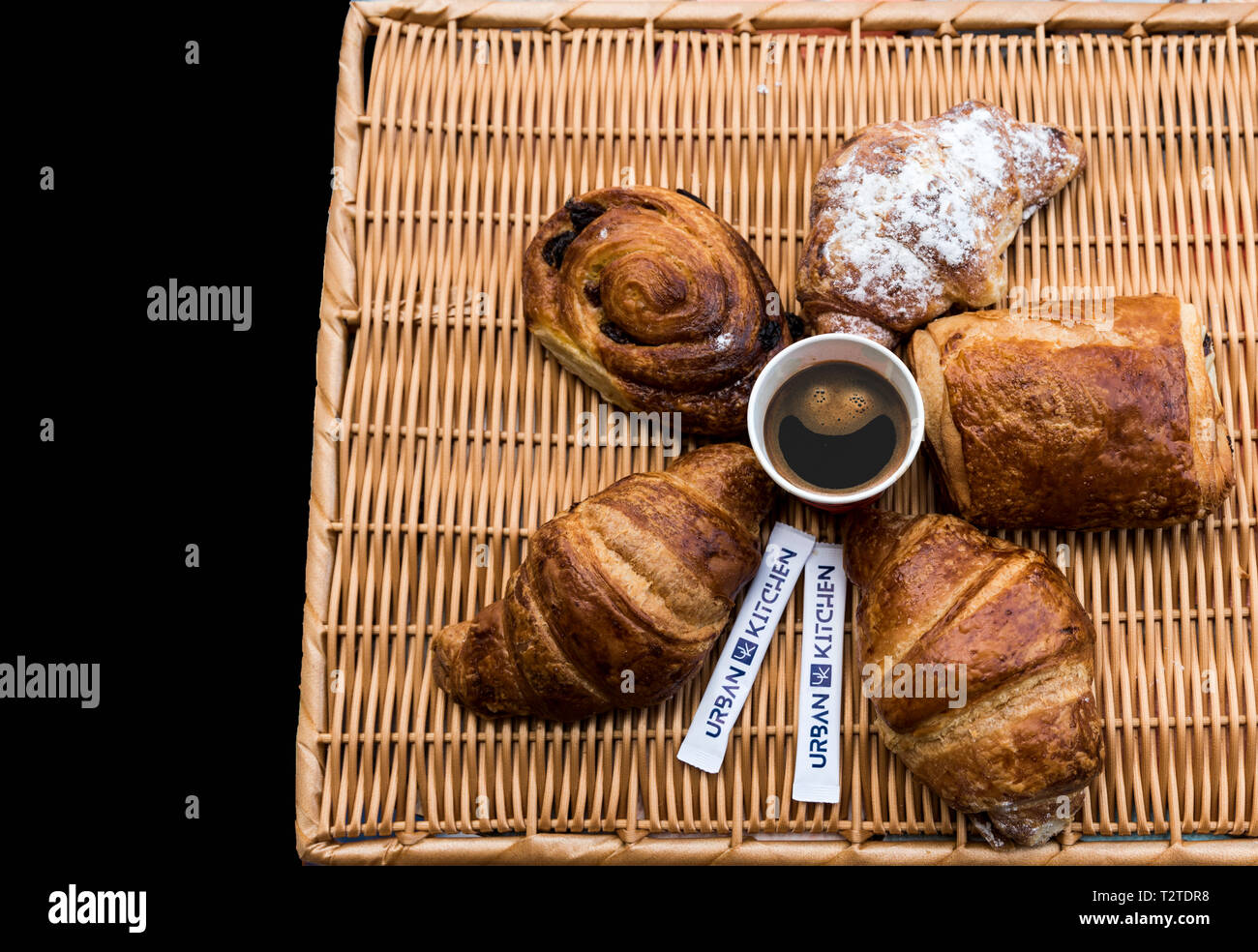 Assortiment de pâtisseries, croissant, pain au chocolat Pain au raisin Banque D'Images