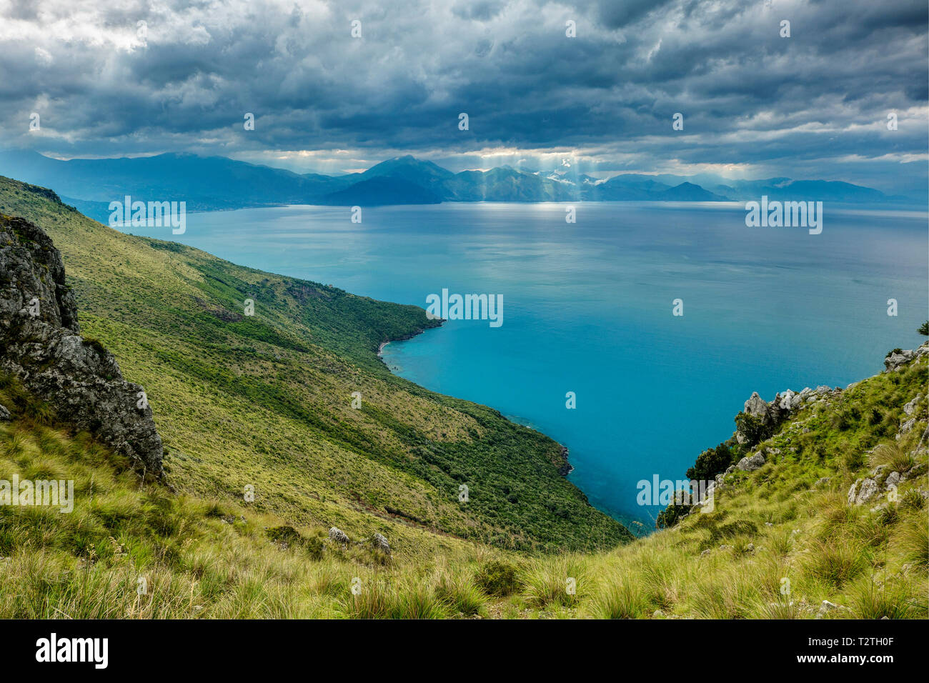 L'Italie, Campanie, Parc National du Cilento, et Masseta Infreschi, zone de protection marine du golfe Policastro Banque D'Images