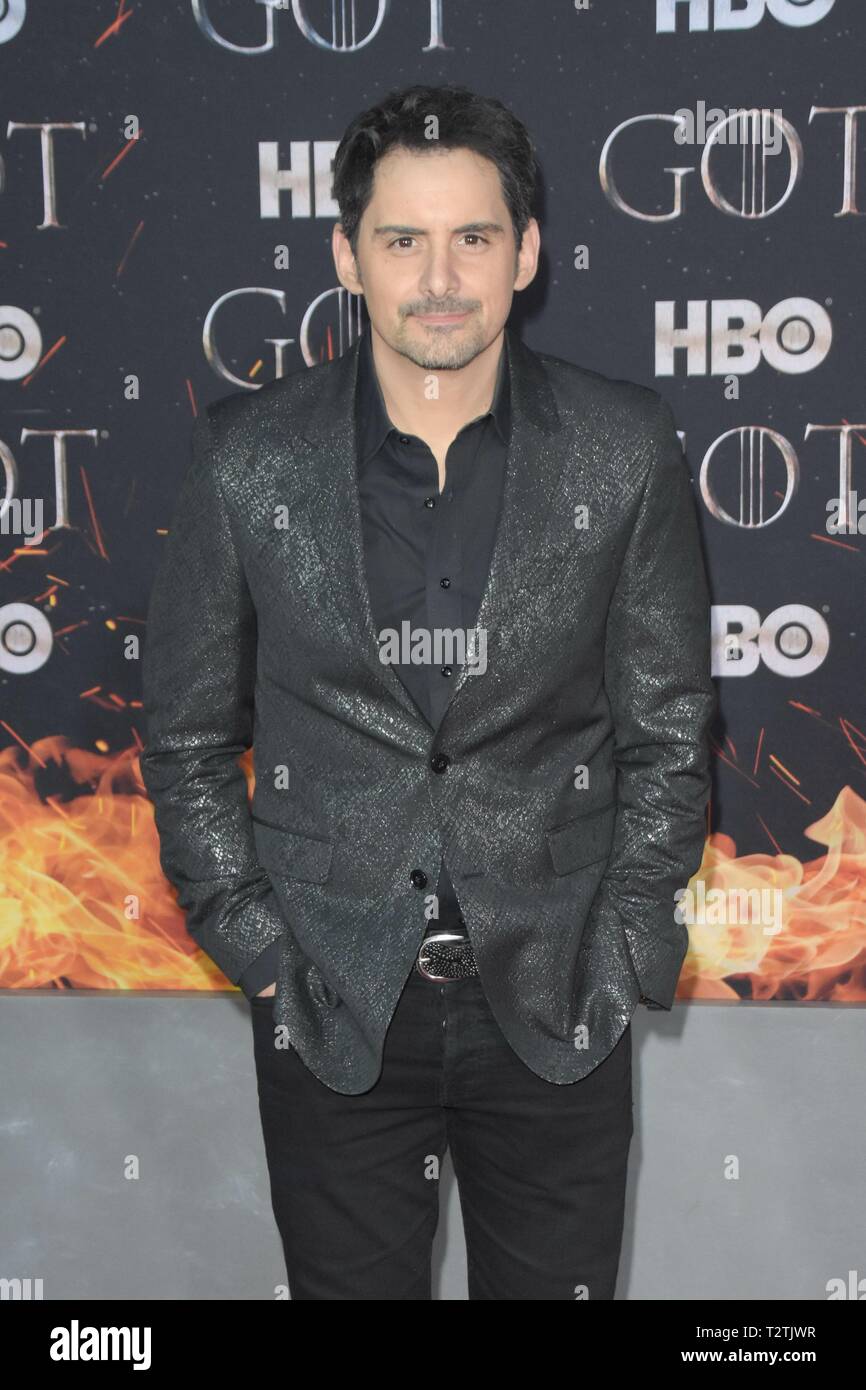 New York, USA. 06Th avr, 2019. NEW YORK, NY - 3 avril : Brad Paisley assiste à la premire pour la dernière saison de "Game of Thrones" le 3 avril 2019 à New York, NY : Crédit Imagespace/Alamy Live News Banque D'Images