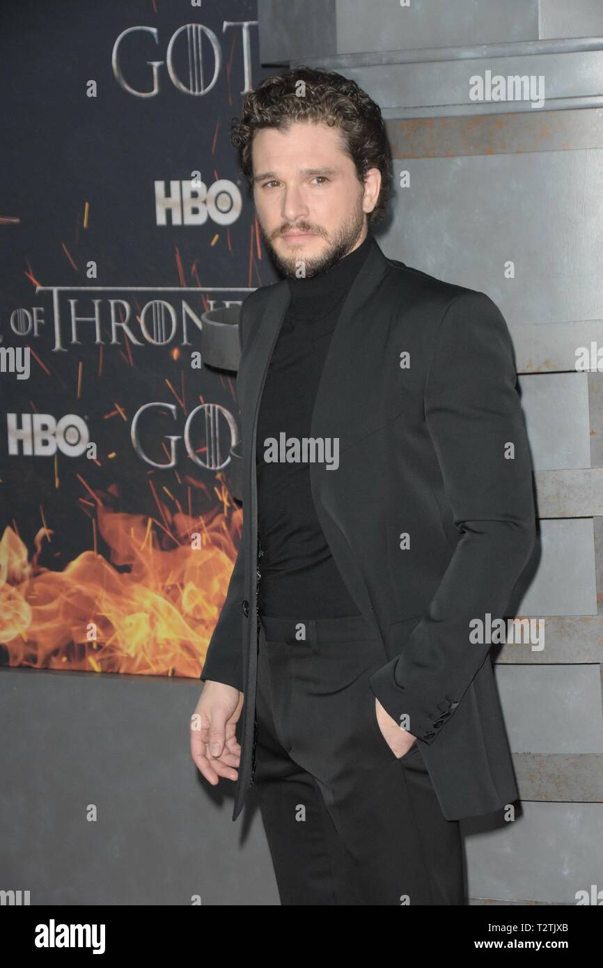 New York, USA. 06Th avr, 2019. NEW YORK, NY - 3 avril : Kit Harrington assiste à la premire pour la dernière saison de "Game of Thrones" le 3 avril 2019 à New York, NY : Crédit Imagespace/Alamy Live News Banque D'Images