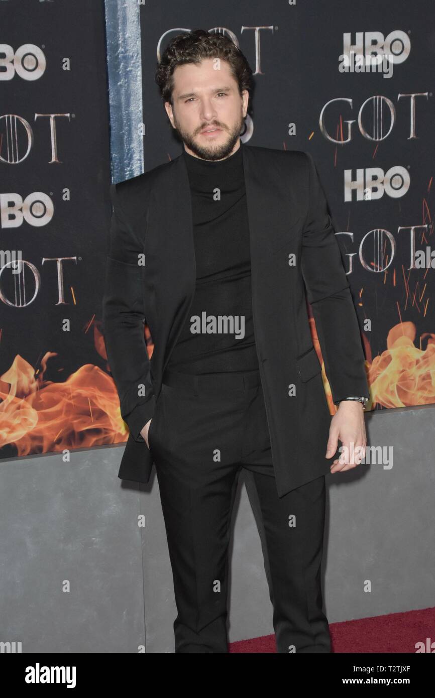 New York, USA. 06Th avr, 2019. NEW YORK, NY - 3 avril : Kit Harrington assiste à la premire pour la dernière saison de "Game of Thrones" le 3 avril 2019 à New York, NY : Crédit Imagespace/Alamy Live News Banque D'Images