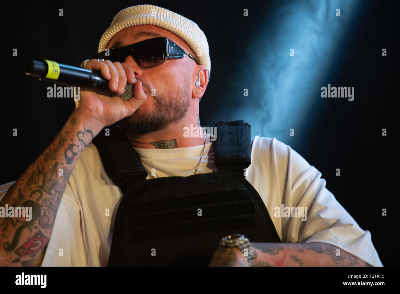 Padoue, Italie. 06Th avr, 2019. Les concerts de musique : 'Gue Pequeno durant la visite de Sinatra Padoue 03 Avril 2019 : Crédit Photo Agency indépendante/Alamy Live News Banque D'Images