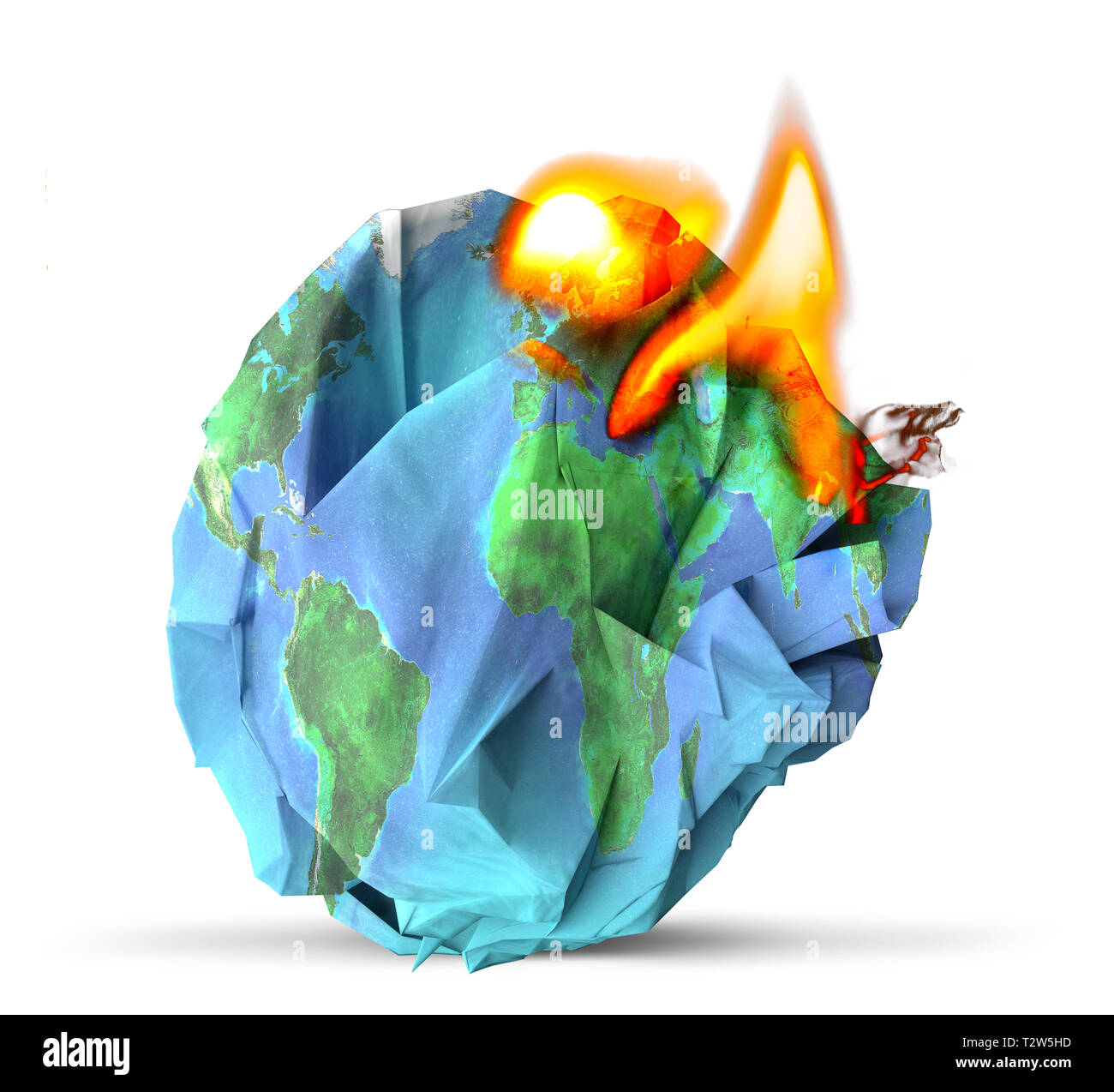 Le réchauffement de la concept 3D illustration. Éléments de cette image fournie par la NASA. Banque D'Images